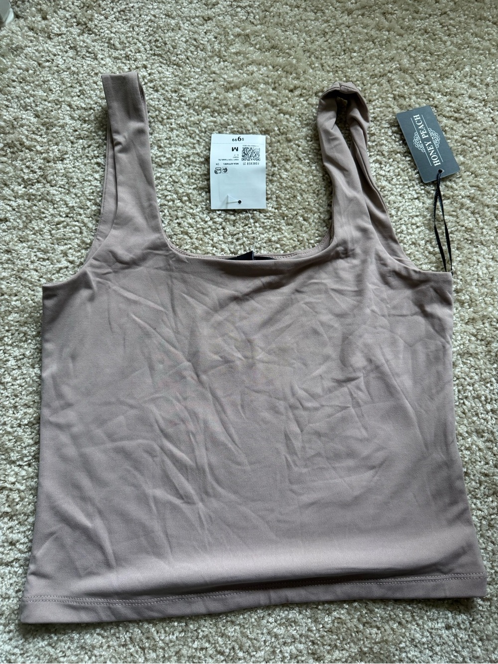 Forever 21 Taupe Square Neck Crop Tank